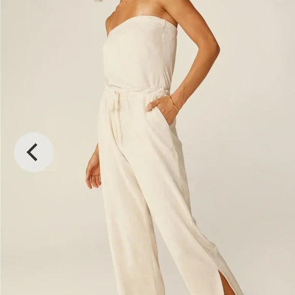 Beyond Yoga Cream Strapless Jumpsuit with Relaxed Fit - Picture 3 of 4
